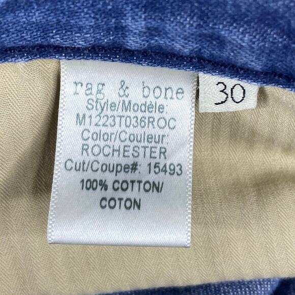 Rag & Bone Fit 2 Slim Jeans Standard Issue Blue Rochester Size 30 x 33 - Picture 8 of 10